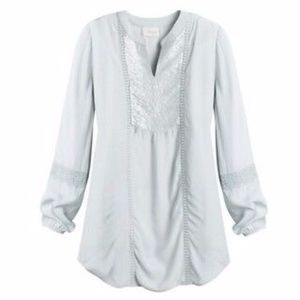 chicos silver tunic/ blouse/ silver sequins